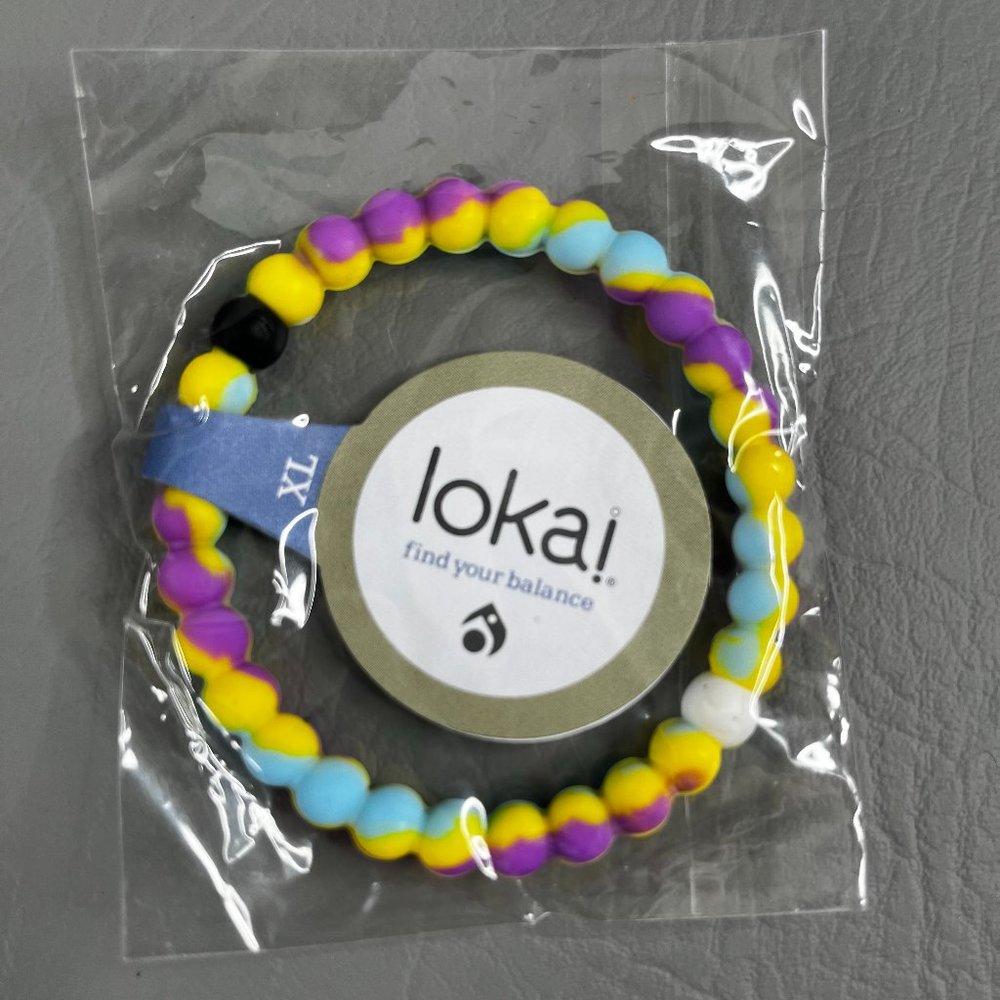 Lokai Bracelets Purple Yellow & Blue Tie-Dye Theme New Sealed NWT